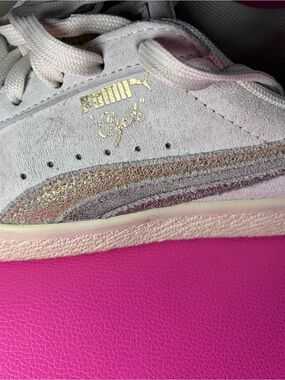 Puma “Clyde” Suede Sneakers metallic accents